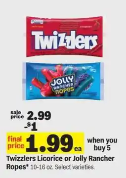 Meijer Twizzlers Licorice or Jolly Rancher Ropes offer