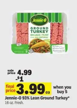 Meijer Jennie-O 93% Lean Ground Turkey offer