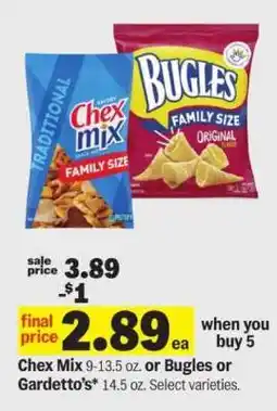 Meijer Chex Mix, Bugles or Gardetto's offer