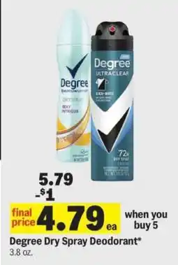 Meijer Degree Dry Spray Deodorant offer