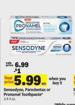 Meijer Sensodyne, Parodontax or Pronamel Toothpaste offer