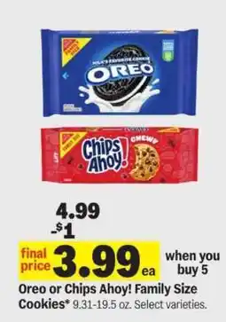 Meijer Oreo or Chips Ahoy Family Size Cookies offer