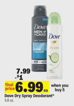 Meijer Dove Dry Spray Deodorant offer
