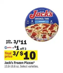 Meijer Jack's Frozen Pizzas offer