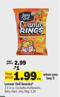 Meijer Lesser Evil snacks offer
