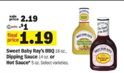 Meijer Sweet Baby Ray’s BBQ, Dipping Sauce or Hot Sauce offer