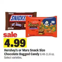 Meijer Hershey’s or Mars Snack Size Chocolate Bagged Candy offer
