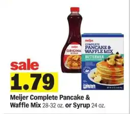 Meijer Meijer Complete Pancake & Waffle Mix or Syrup offer