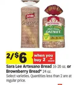 Meijer Sara Lee Artesano Bread or Brownberry Bread offer