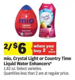 Meijer mio, Crystal Light or Country Time Liquid Water Enhancers offer