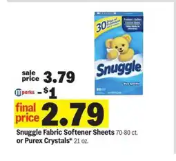 Meijer Snuggle Fabric Softener Sheets or Purex Crystals offer
