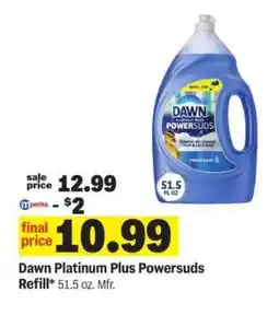 Meijer Dawn Platinum Plus Powersuds Refill offer