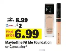 Meijer Maybelline Fit Me Foundation or Concealer offer