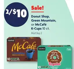 Family Dollar Donut Shop, Green Mountain, or McCafé K-Cups offer