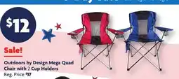 Family Dollar Outdoors by Design Mega Quad Chair with 2 Cup Holders offer