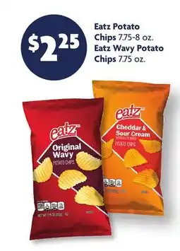 Family Dollar Eatz Potato Chips 7.75-8 oz. Eatz Wavy Potato Chips 7.75 oz offer
