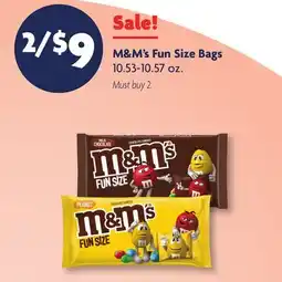Family Dollar M & M's Fun Size Bags offer
