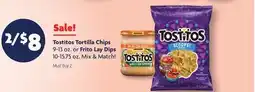 Family Dollar Tostitos Tortilla Chips 9-13 oz. or Frito Lay Dips 10-15.75 oz offer