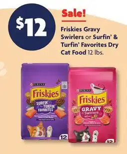Family Dollar Friskies Gravy Swirlers or Surfin' & Turfin' Favorites Dry Cat Food offer