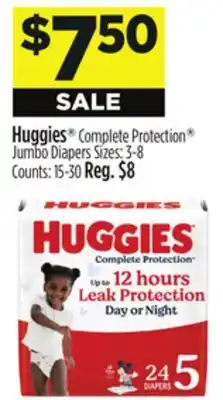 Dollar General Huggies Complete Protection Jumbo Diapers offer