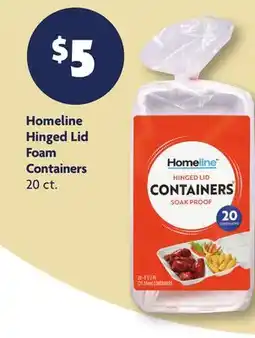 Family Dollar Homeline Hinged Lid Foam Containers offer