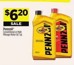 Dollar General Pennzoil Conventional or High Mileage Motor Oil offer