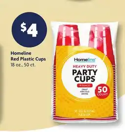 Family Dollar Homeline Red Plastic Cups offer
