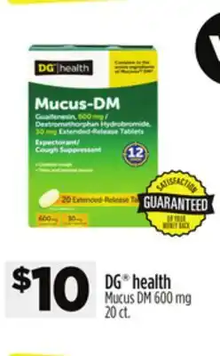 Dollar General DG health Mucus DM 600 mg offer