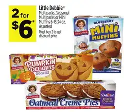 Dollar General Little Debbie Multipacks, Seasonal Multipacks or Mini Muffins offer