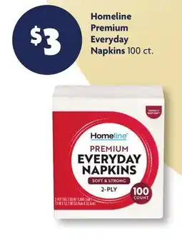 Family Dollar Homeline Premium Everyday Napkins offer