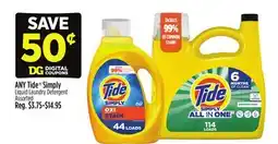 Dollar General ANY Tide Simply Liquid Laundry Detergent offer