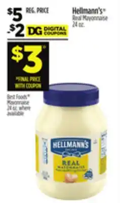 Dollar General Hellmann's Real Mayonnaise offer