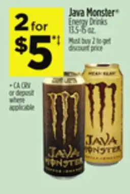 Dollar General Java Monster Energy Drinks offer