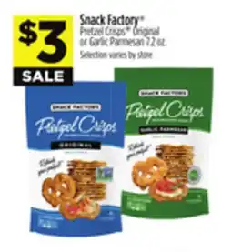 Dollar General Pretzel Crisps Original or Garlic Parmesan offer