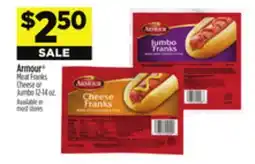 Dollar General Armour Meat Franks Cheese or Jumbo offer