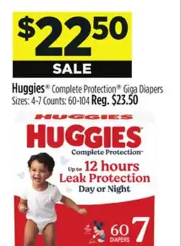 Dollar General Huggies Complete Protection Giga Diapers offer