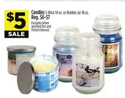 Dollar General Candles 3-Wick 14 oz. or Bubble Jar 18 oz offer