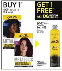 Dollar General göt2b Hair Color offer