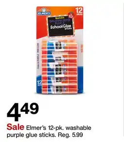 Target Elmer's 12-pk. washable purple glue sticks offer