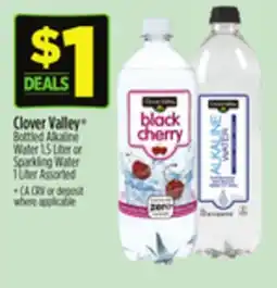 Dollar General Clover Valley Bottled Alkaline Water 1.5 Liter or Sparkling Water 1 Liter offer