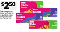 Dollar General True Living Slider Freezer Bags offer