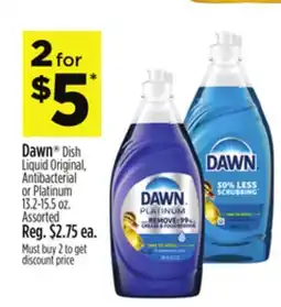 Dollar General Dawn Dish Liquid Original, Antibacterial or Platinum offer