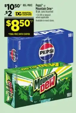 Dollar General Pepsi or Mountain Dew offer