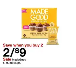 Target MadeGood 5-ct. oat cups offer