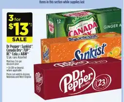 Dollar General Dr Pepper , Sunkist , Canada Dry , 7UP , RC Cola or A & W offer