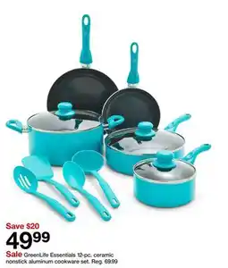 Target GreenLife Essentials 12-pc. ceramic nonstick aluminum cookware set offer