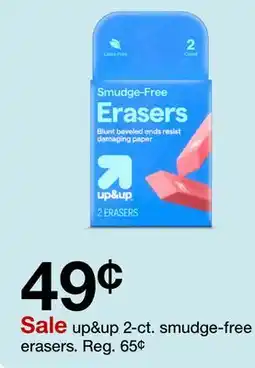 Target up & up 2-ct. smudge-free erasers offer
