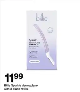 Target Billie Sparkle dermaplane with 3 blade refills offer