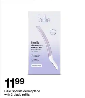 Target Billie Sparkle dermaplane with 3 blade refills offer