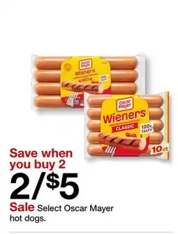 Target Select Oscar Mayer hot dogs offer